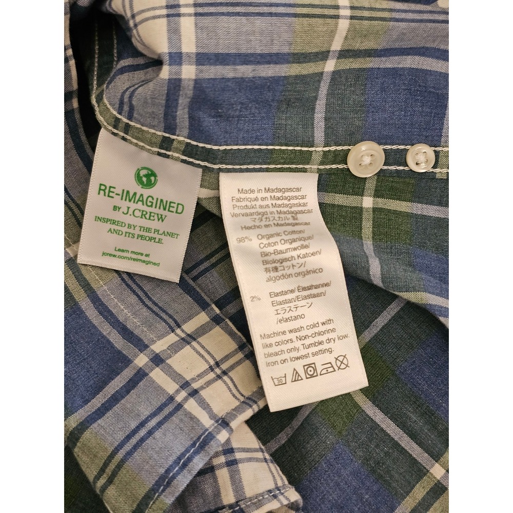 J.Crew Secret Wash Organic‎ Cotton Plaid Shirt Button Down Preppy Mens S - Picture 4 of 7